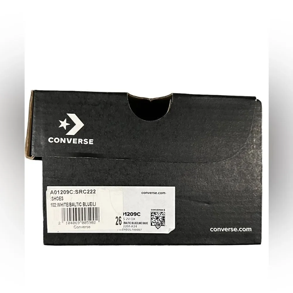 Converse Sneakers White/Baltic Blue/Lime Rave, NWT